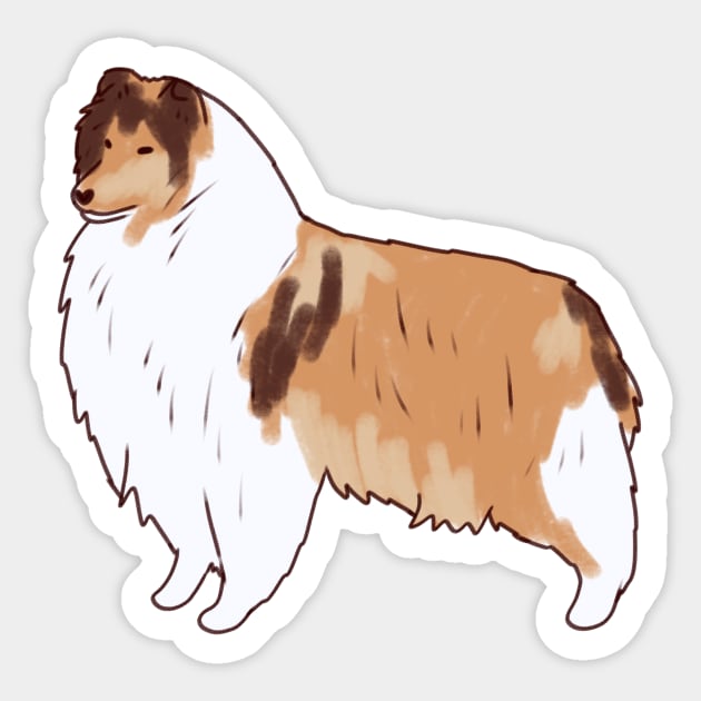 Collie rough dog Sticker by Mayarart